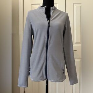 Peter Millar Navy Striped Full Zip Jacket Size Small NWT